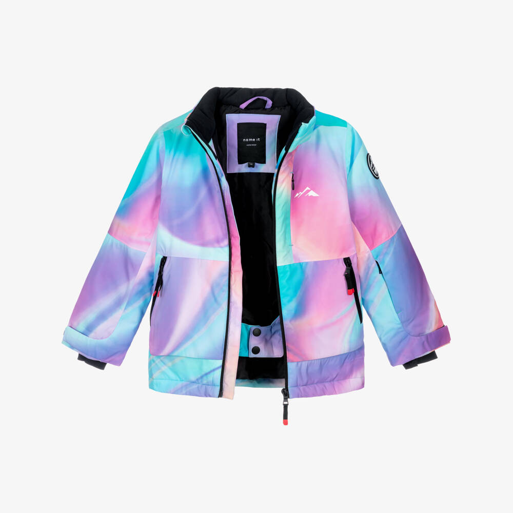 NAME IT-جاكيت تزلج تكنيكال لون أزرق وزهري وبنفسجي | Childrensalon