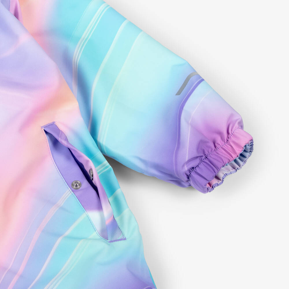 NAME IT-Purple Pink & Blue Technical Snowsuit with Faux Fur Trim Hood | Childrensalon