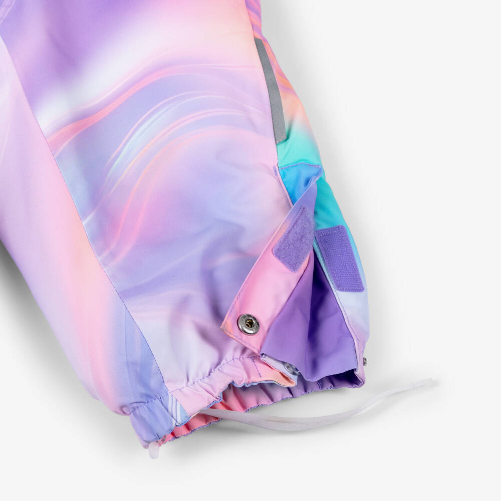 NAME IT-Purple Pink & Blue Technical Snowsuit with Faux Fur Trim Hood | Childrensalon