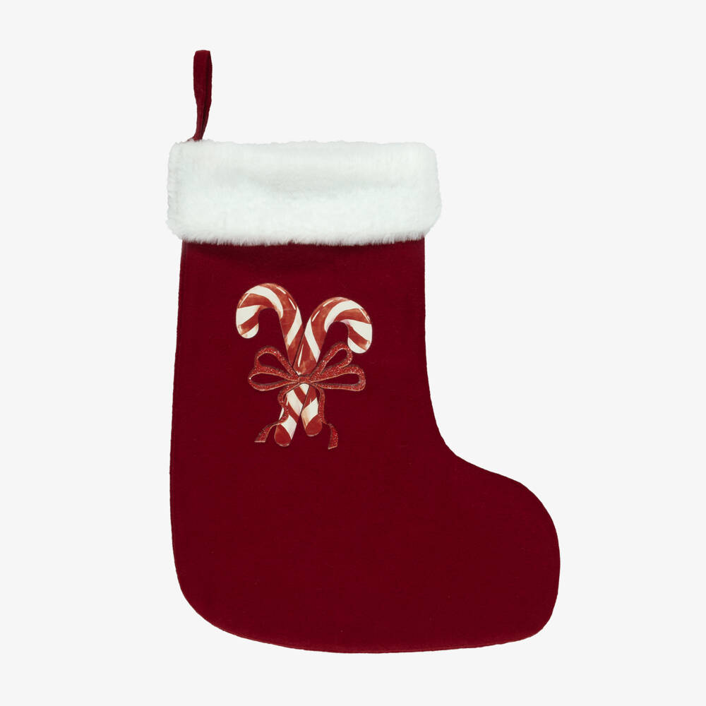 NAME IT-Red Candy Cane Christmas Stocking (37cm) | Childrensalon