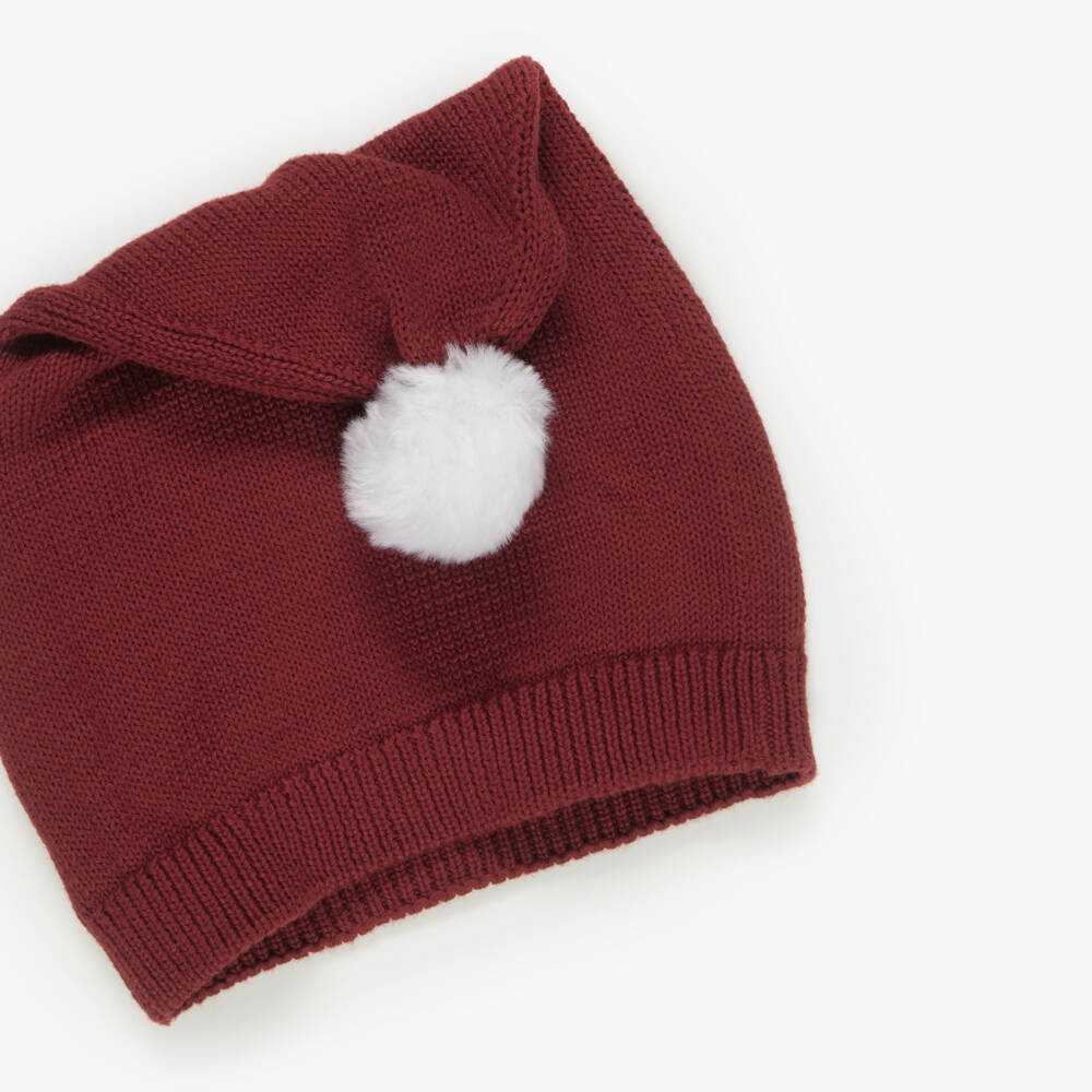NAME IT-Red Cotton-Knit Santa Beanie Hat | Childrensalon