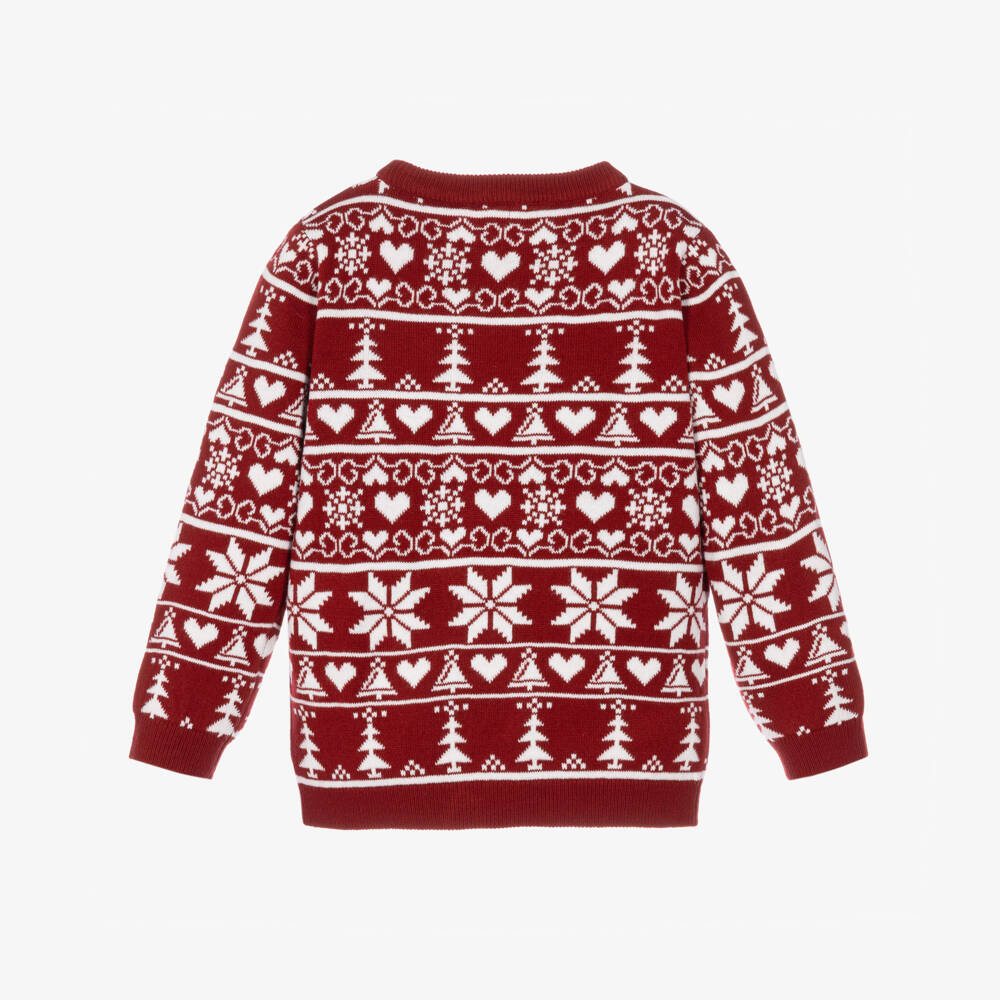 NAME IT-Red & White Christmas Fair Isle Sweater | Childrensalon