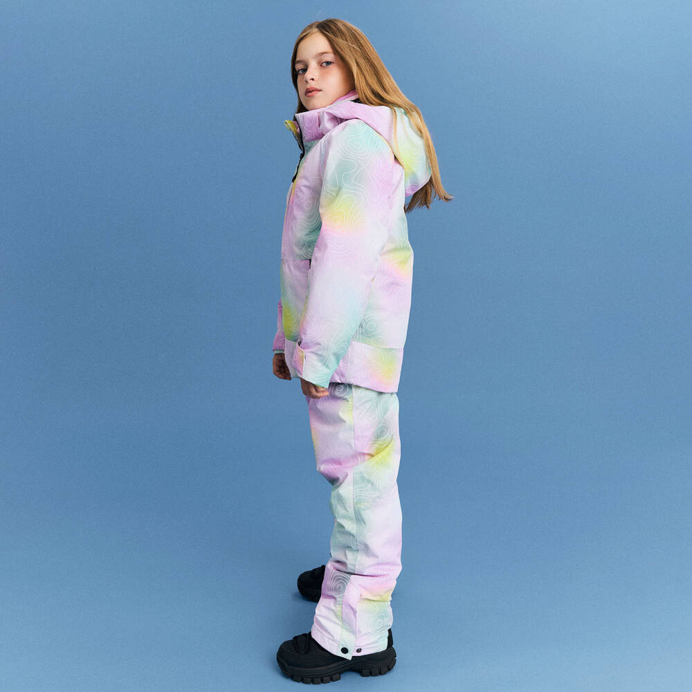 NAME IT-Technical Ski Trousers in Pastel Pink & Green | Childrensalon