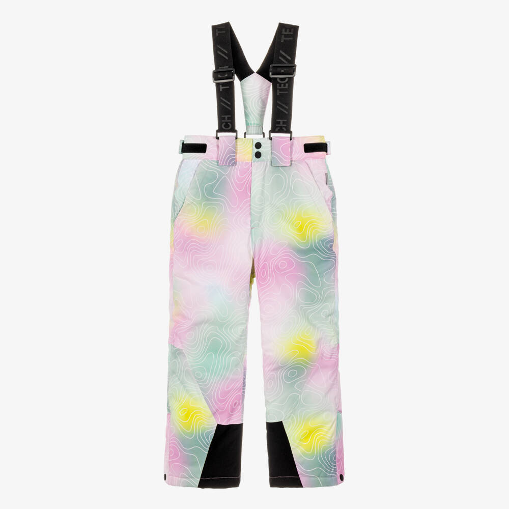 NAME IT-Technical Ski Trousers in Pastel Pink & Green | Childrensalon