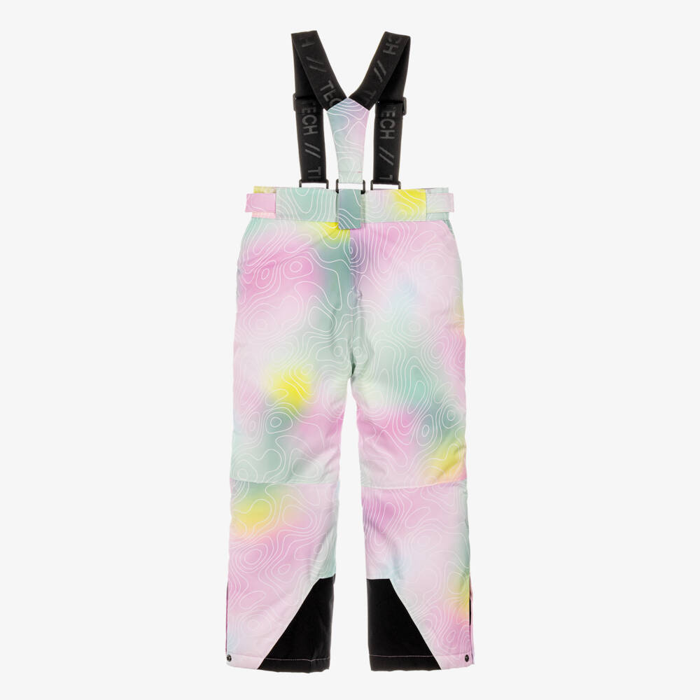 NAME IT-Technical Ski Trousers in Pastel Pink & Green | Childrensalon