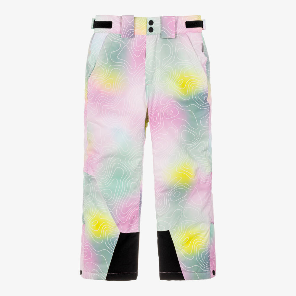 NAME IT-Technical Ski Trousers in Pastel Pink & Green | Childrensalon