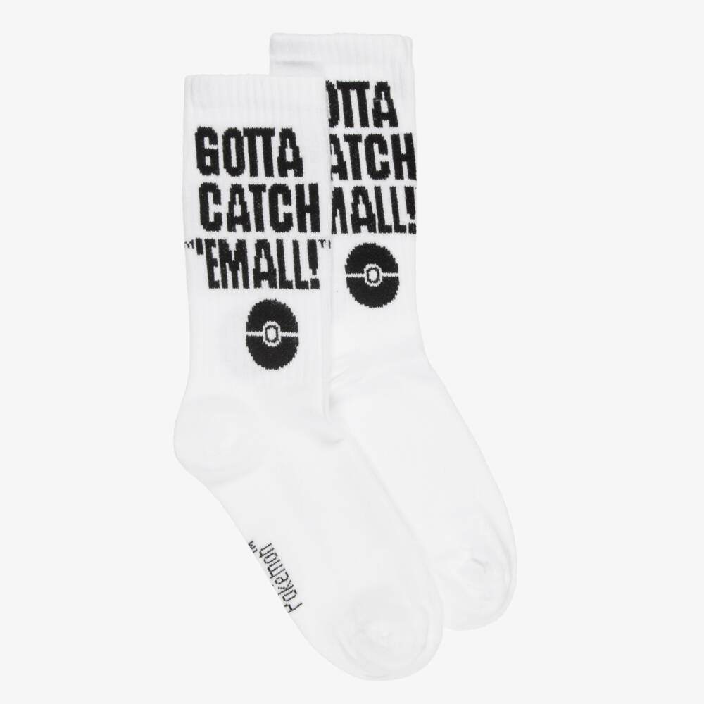 NAME IT-White Pokémon Slogan Socks | Childrensalon