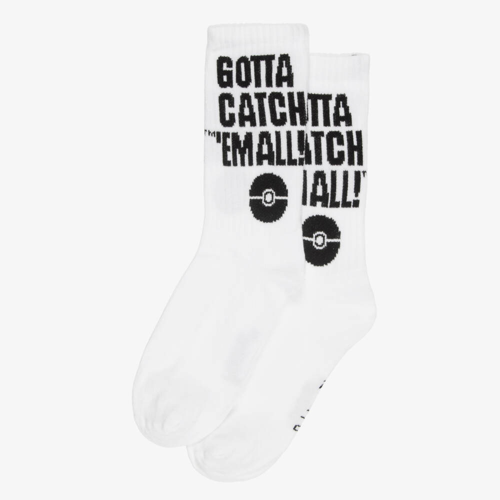 NAME IT-White Pokémon Slogan Socks | Childrensalon