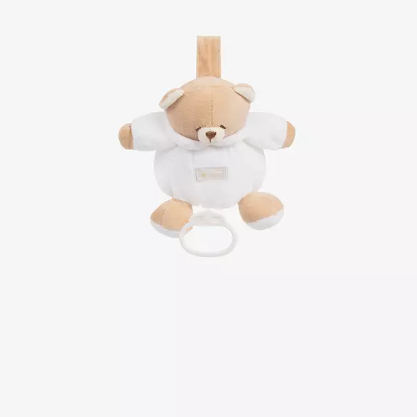 Nanán-Beige & White Musical Teddy Bear Toy (16cm) | Childrensalon