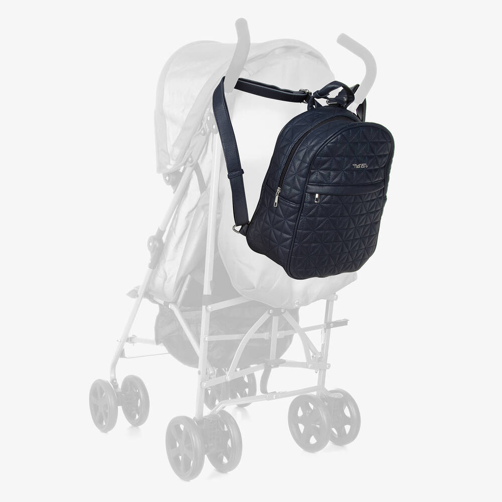 Nanán-Blue Quilted Changing Backpack (34cm) | Childrensalon