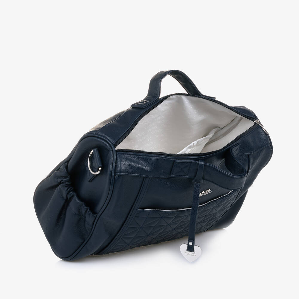 Nanán-Blue Quilted Changing Bag (37cm) | Childrensalon