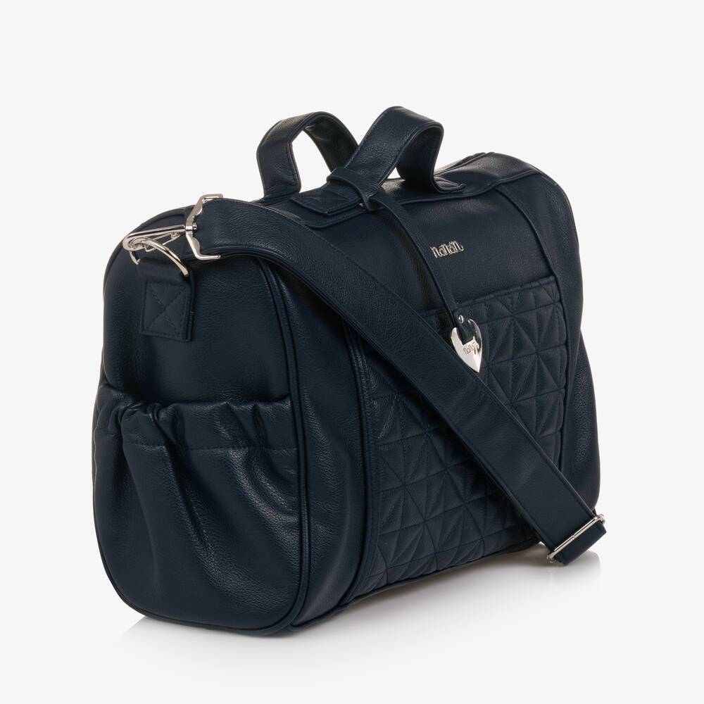 Nanán-Blue Quilted Changing Bag (37cm) | Childrensalon