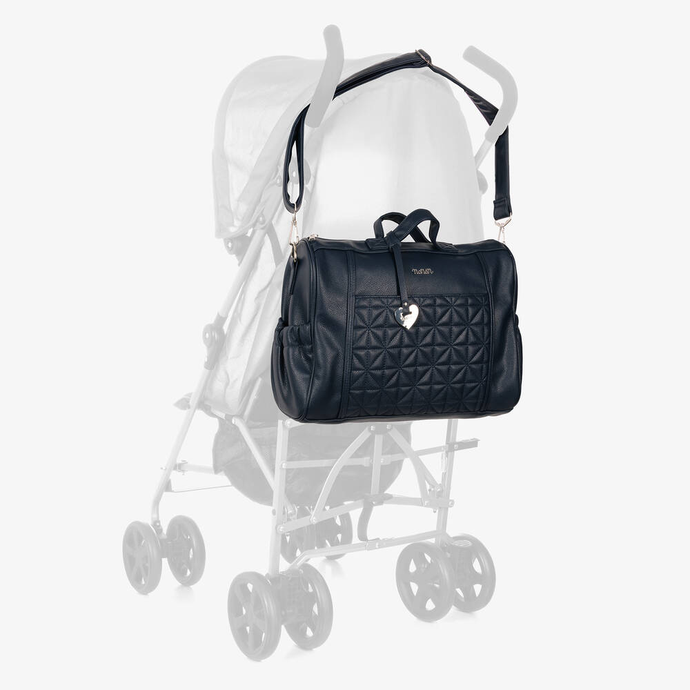 Nanán-Blue Quilted Changing Bag (37cm) | Childrensalon