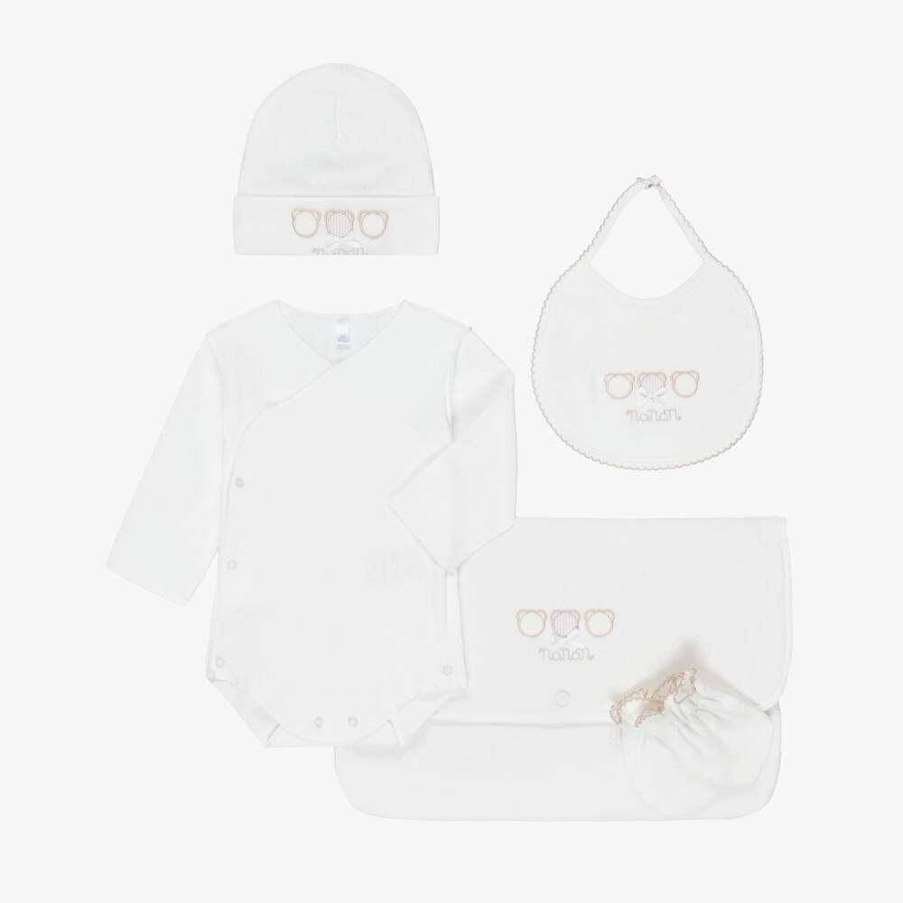 Nanán-Ivory Cotton Bodyvest Baby Gift Set | Childrensalon