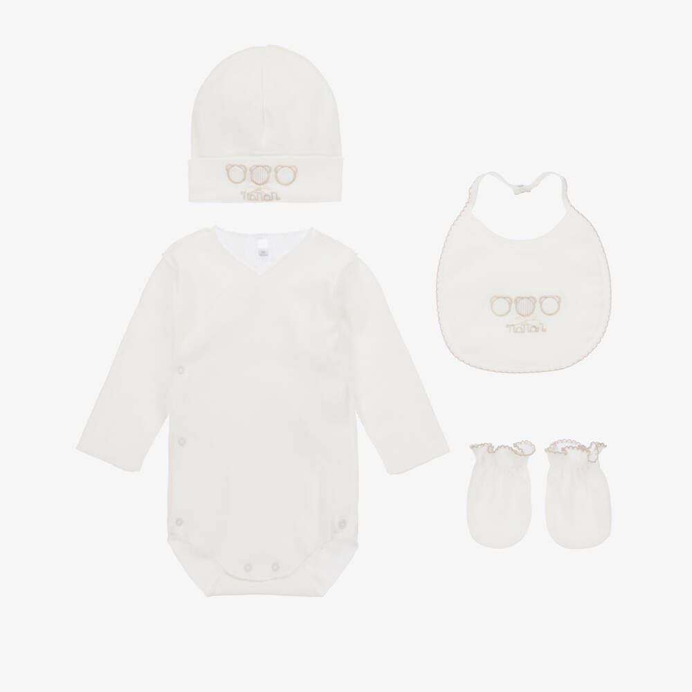 Nanán-Ivory Cotton Bodyvest Baby Gift Set | Childrensalon