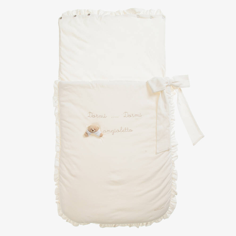 Nanán-Ivory Cotton Jersey Baby Nest (80cm) | Childrensalon
