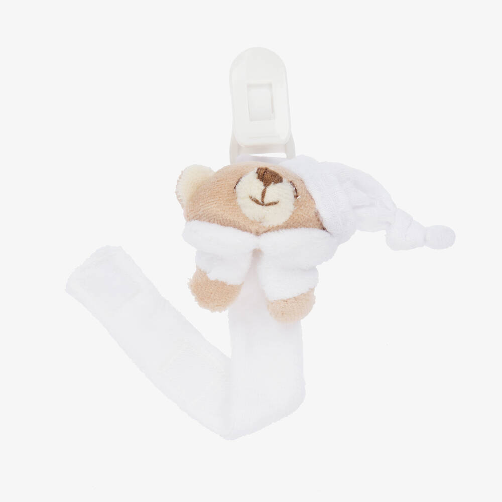 Nanán-Ivory Dummy Clip & Bear | Childrensalon
