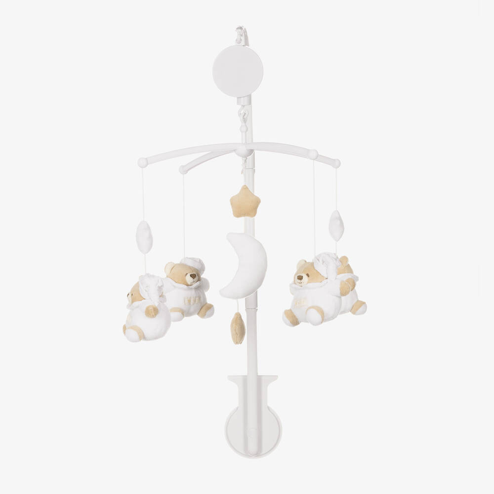 Nanán-White Teddy Bear Musical Cot Mobile (40cm) | Childrensalon