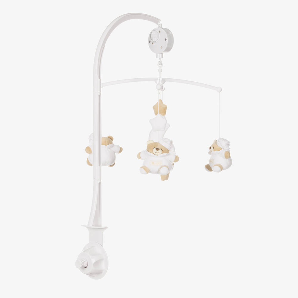 Nanán-White Teddy Bear Musical Cot Mobile (40cm) | Childrensalon