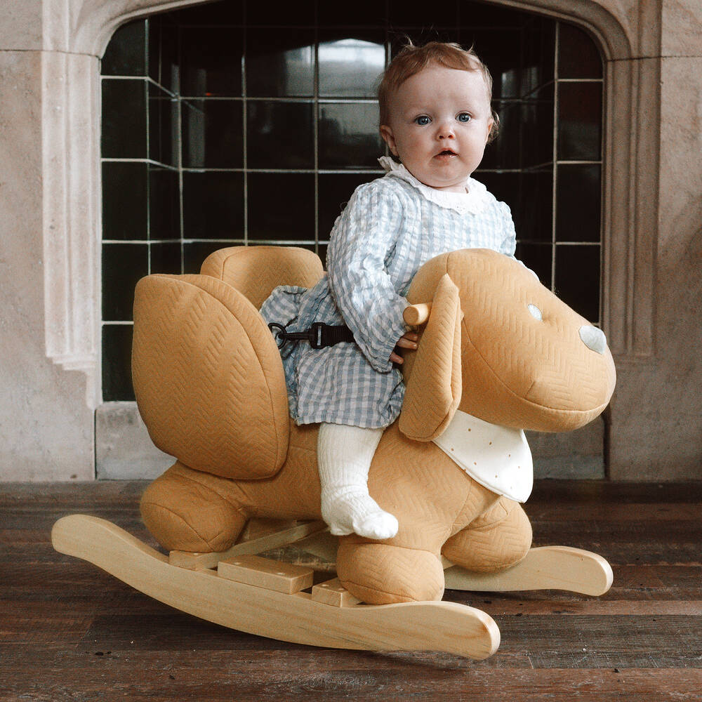 Nattou-Beige Dog Rocking Toy (59cm) | Childrensalon