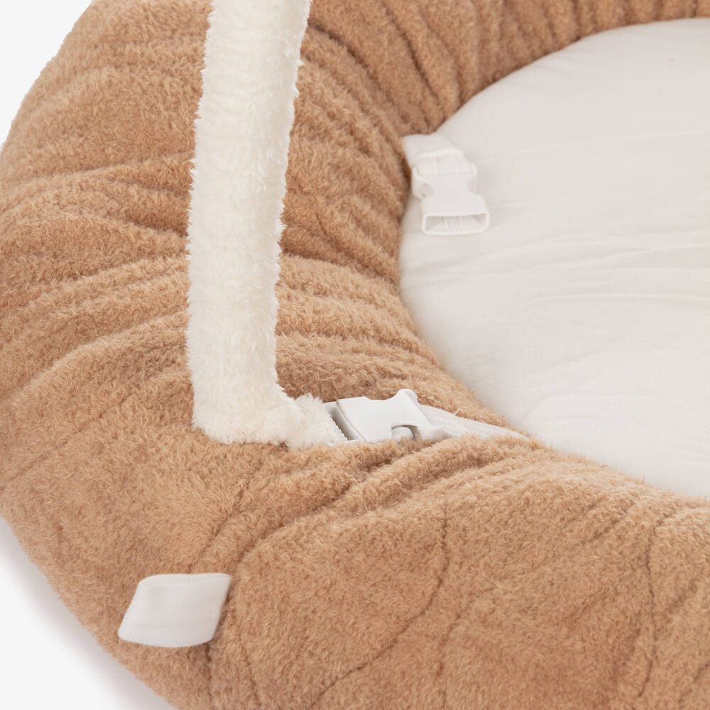 Nattou-Beige Padded Activity Playmat with Soft Toy Arch (90cm) | Childrensalon