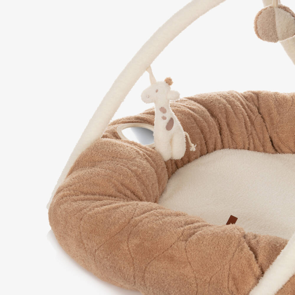 Nattou-Beige Padded Activity Playmat with Soft Toy Arch (90cm) | Childrensalon