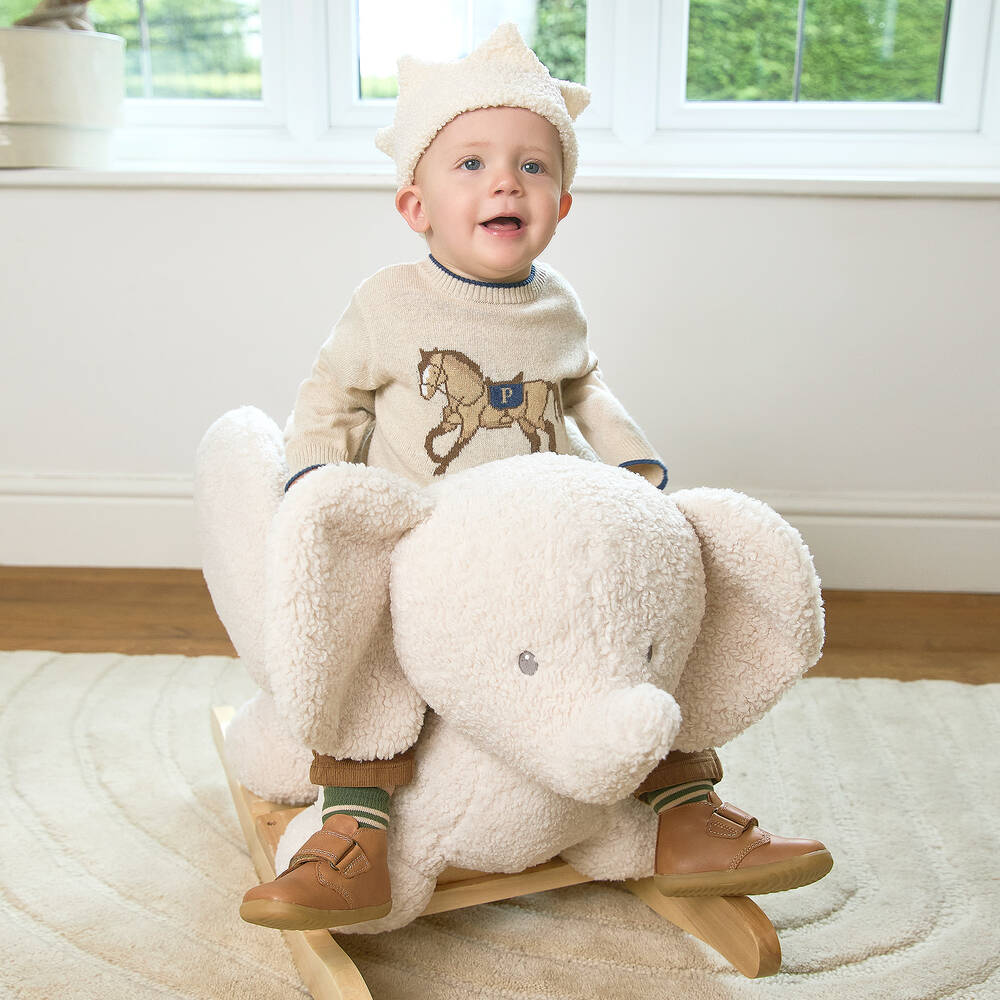 Nattou-Ivory Elephant Rocking Toy (59cm) | Childrensalon