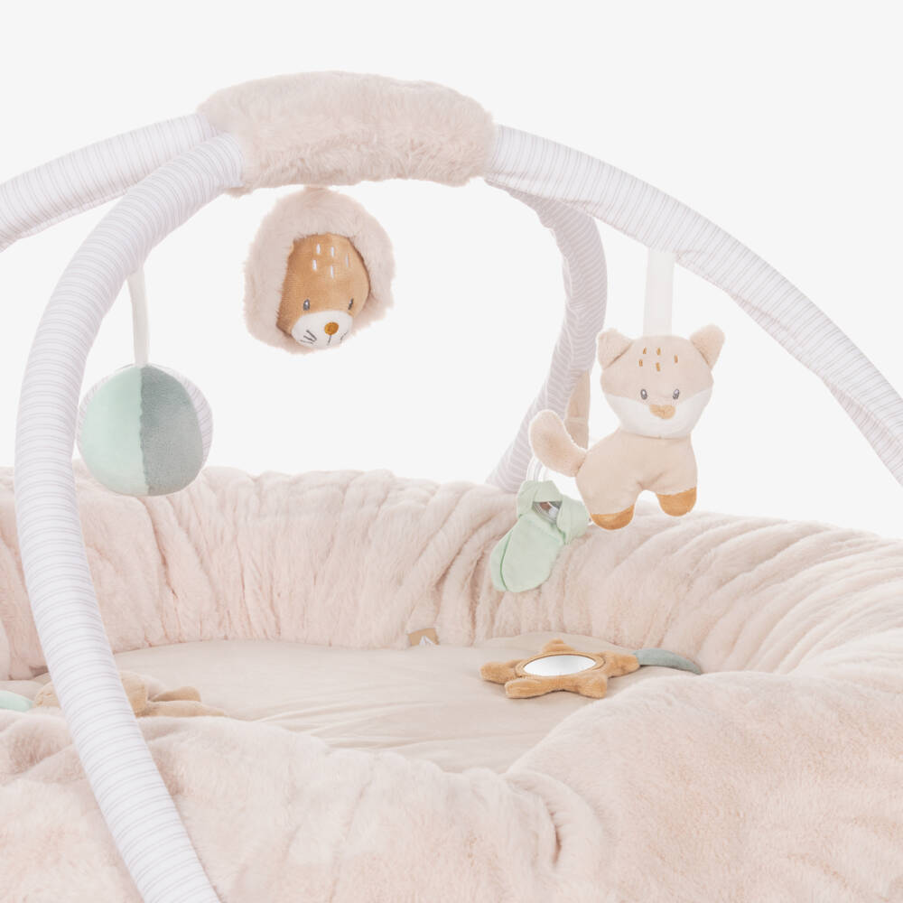 Nattou-Ivory Padded Playmat with Multi Activity Arch (90cm) | Childrensalon