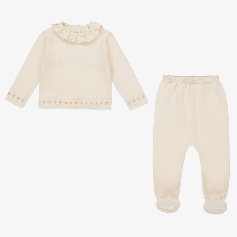 NaturaPura-Ivory Organic Cotton 2 Piece Babygrow  | Childrensalon