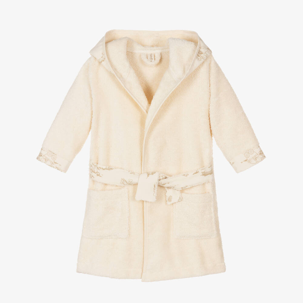 NaturaPura-Ivory Organic Cotton Baby Bathrobe | Childrensalon