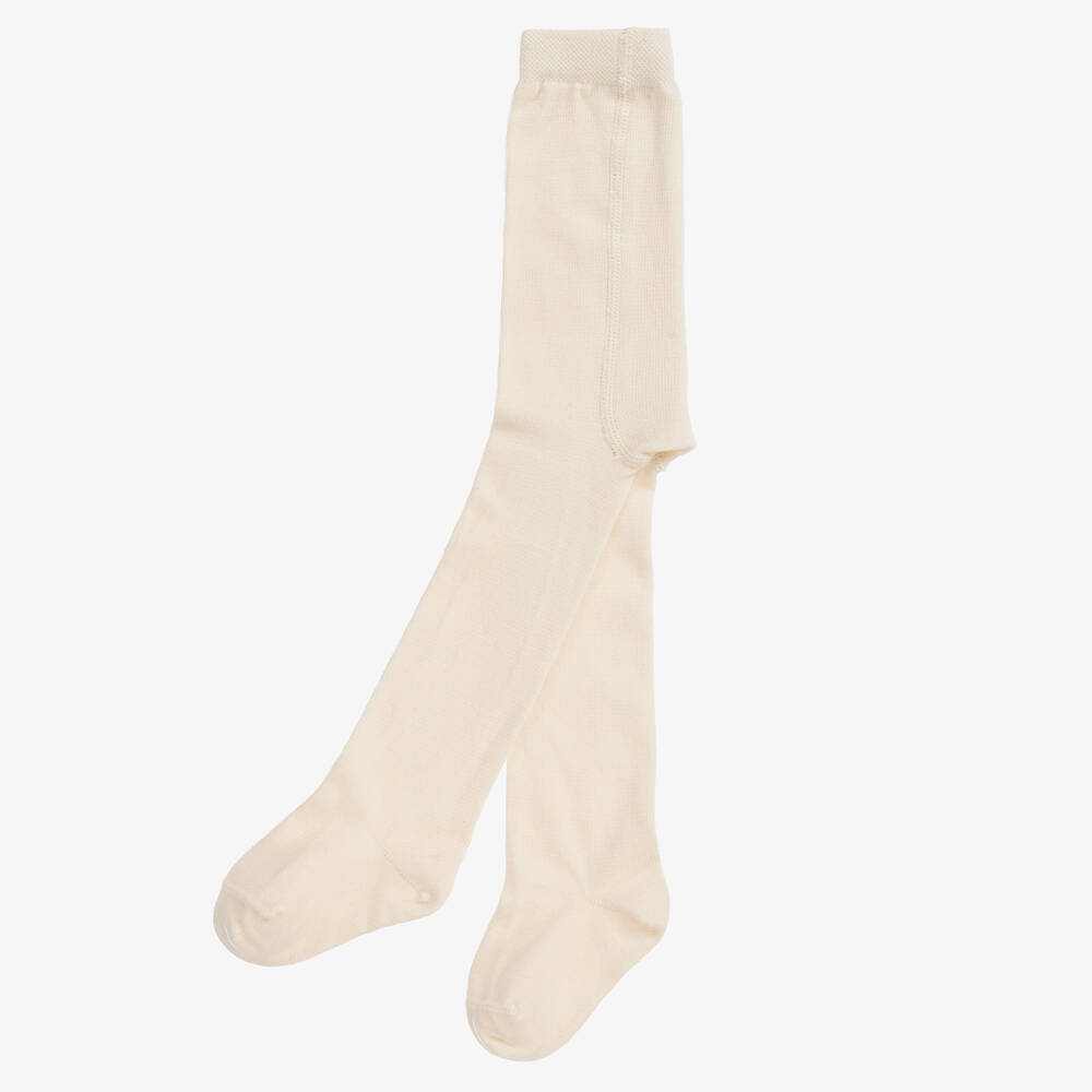 NaturaPura-Ivory Organic Cotton Baby Tights | Childrensalon