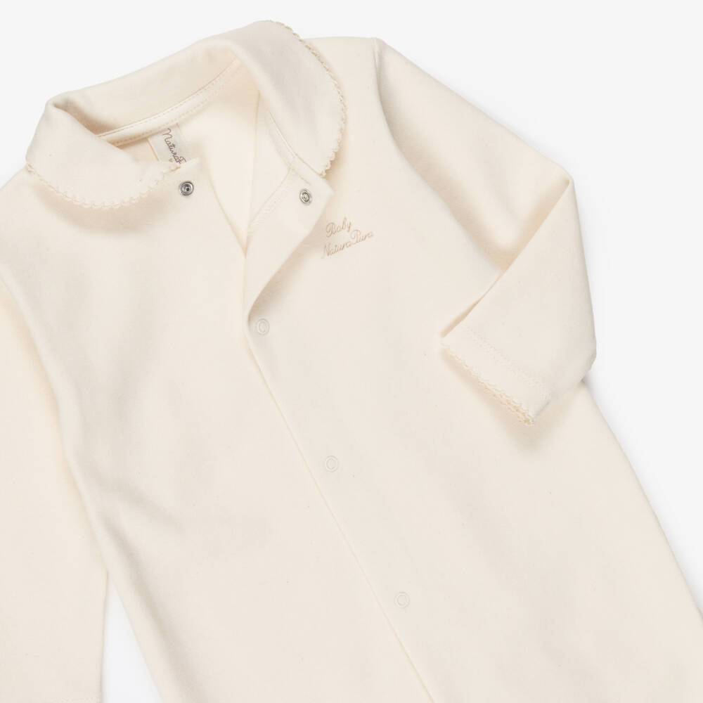 NaturaPura-Кремовый комплект с комбинезоном из органического хлопка | Childrensalon