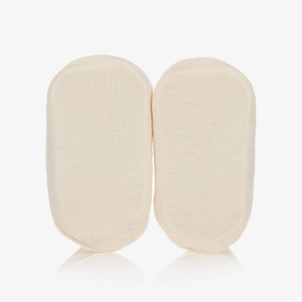 NaturaPura-Ivory Organic Cotton Booties | Childrensalon