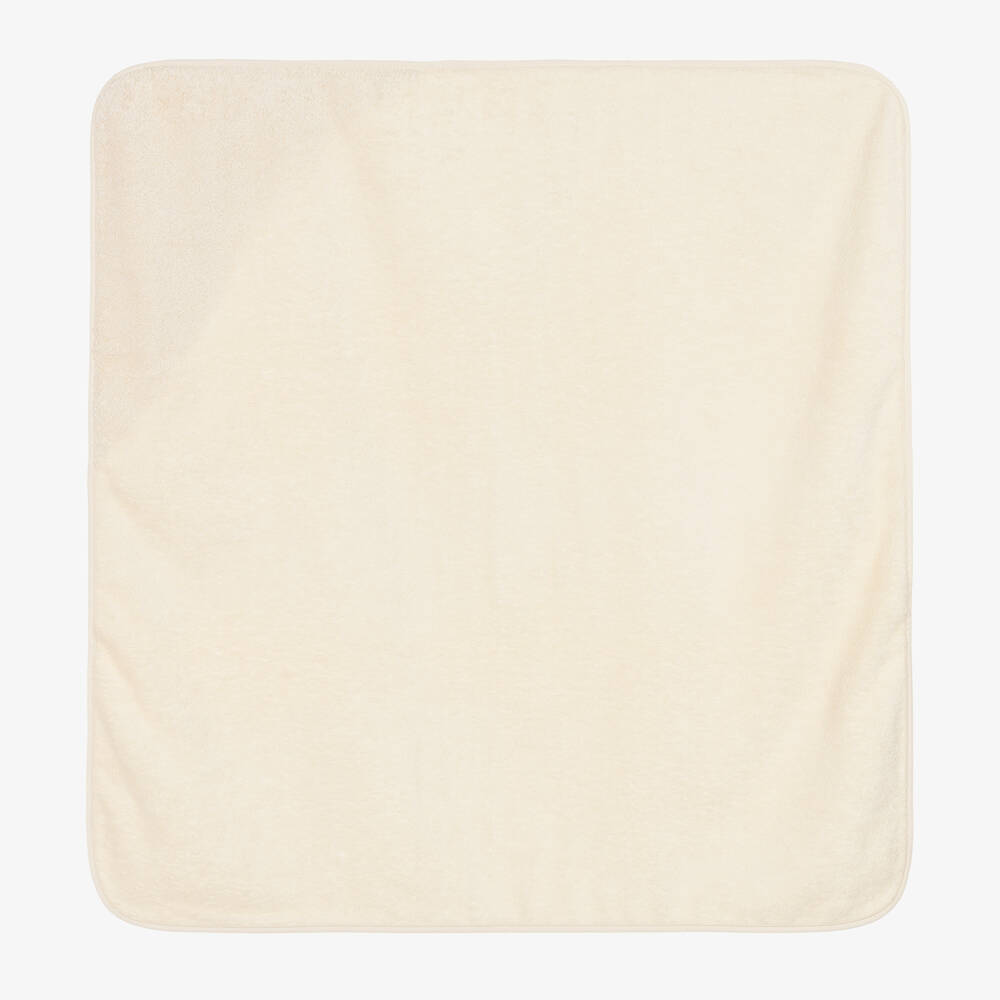 NaturaPura-Ivory Organic Cotton Hooded Towel (75cm) | Childrensalon