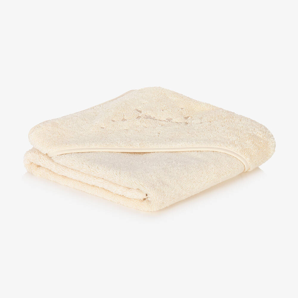 NaturaPura-Ivory Organic Cotton Hooded Towel (75cm) | Childrensalon