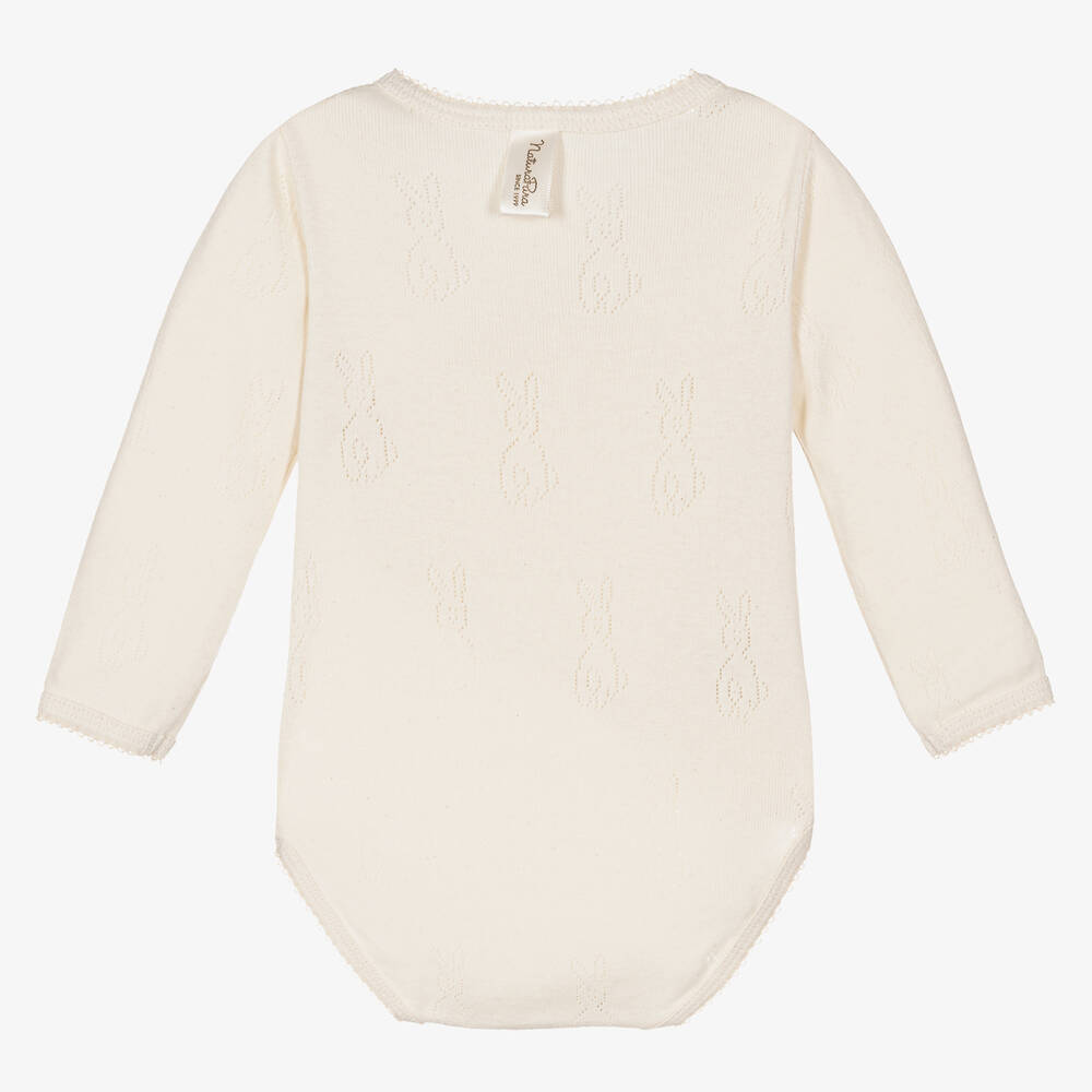 NaturaPura-Ivory Organic Cotton Pointelle Bodyvest | Childrensalon