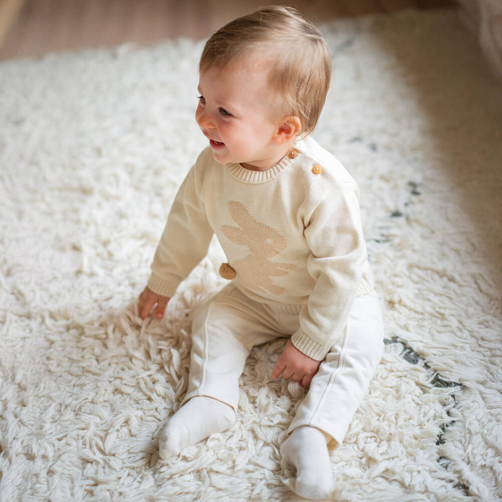 NaturaPura-Ivory Organic Cotton Sweater | Childrensalon