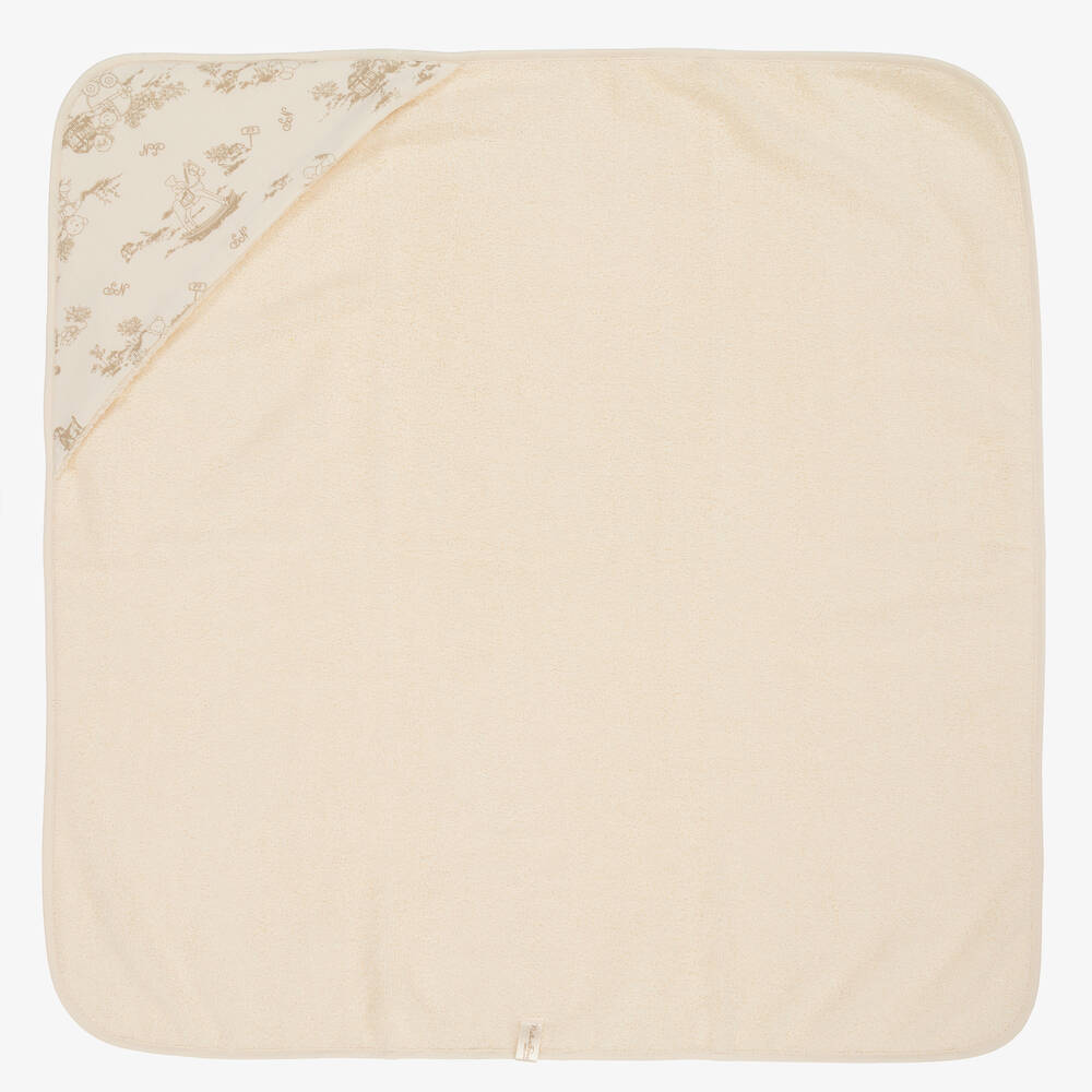 NaturaPura-منشفة هودي قطن عضوي لون عاجي (75 سم) | Childrensalon