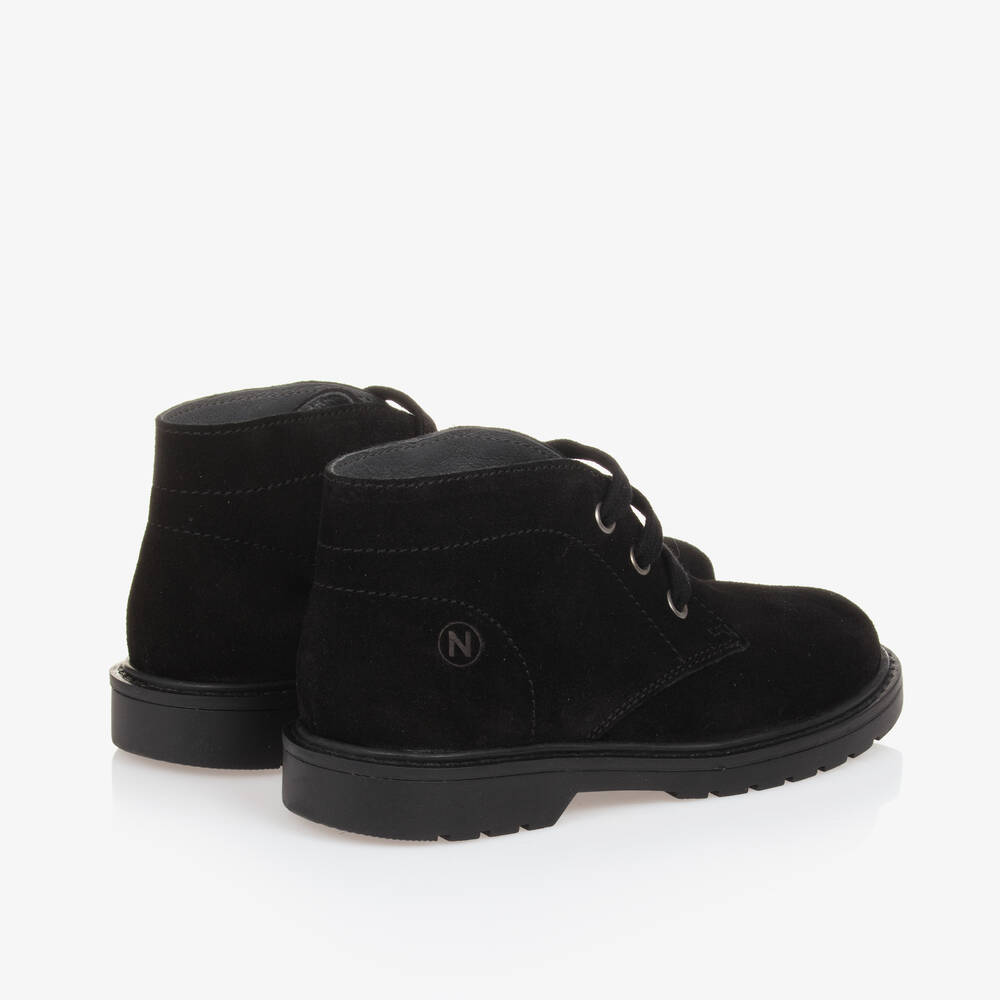 Naturino-Boys Black Suede Leather Ankle Boot | Childrensalon