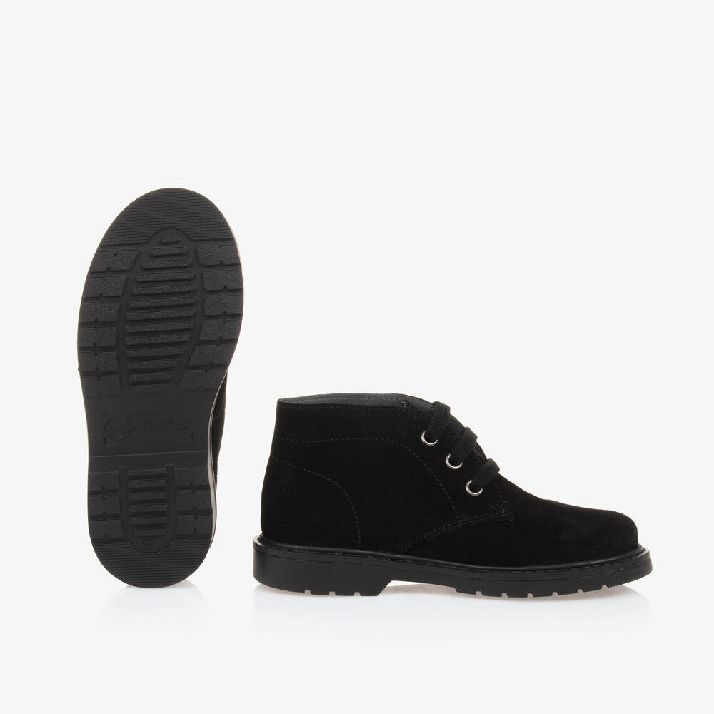 Naturino-Boys Black Suede Leather Ankle Boot | Childrensalon