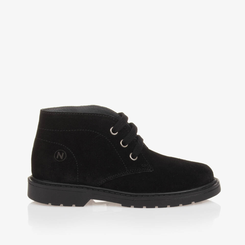 Naturino-Boys Black Suede Leather Ankle Boot | Childrensalon