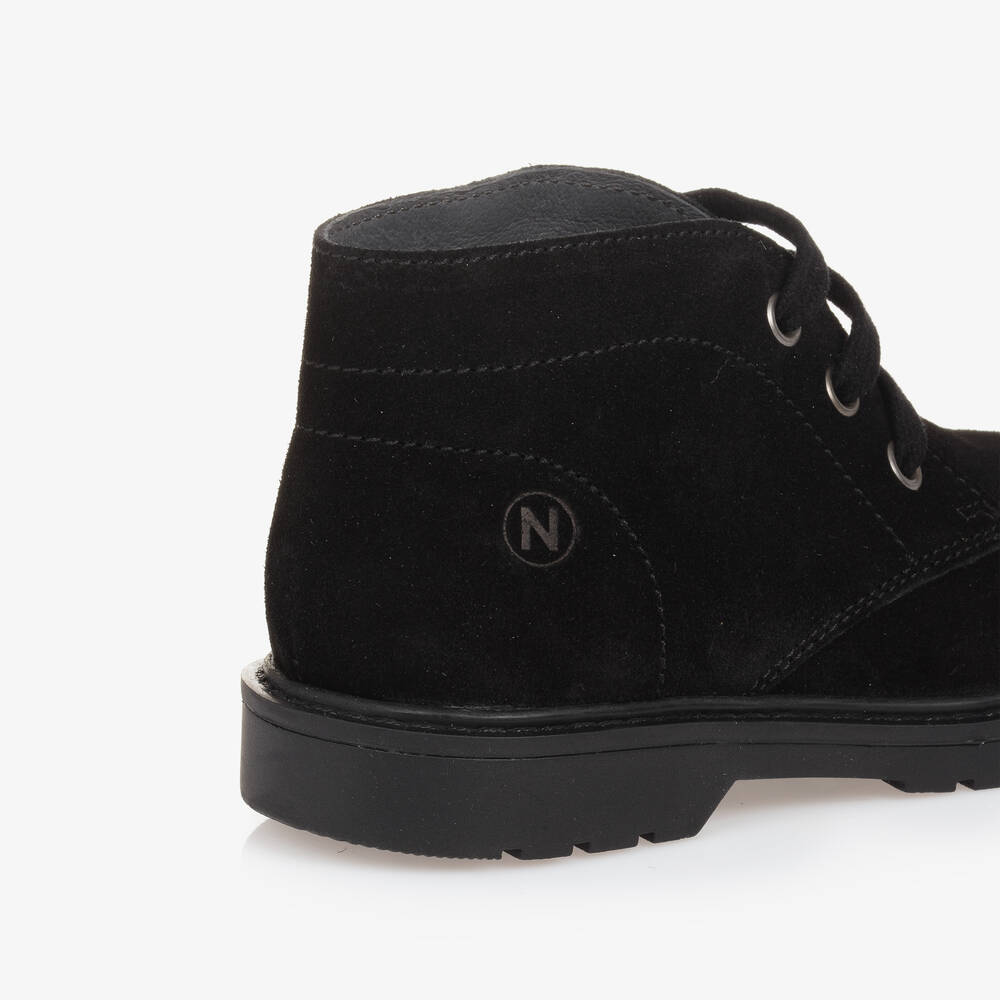 Naturino-Boys Black Suede Leather Ankle Boot | Childrensalon
