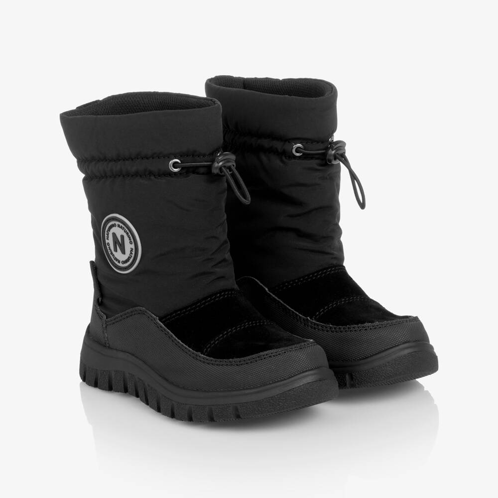 Naturino-Boys Black Waterproof Snow Boots | Childrensalon