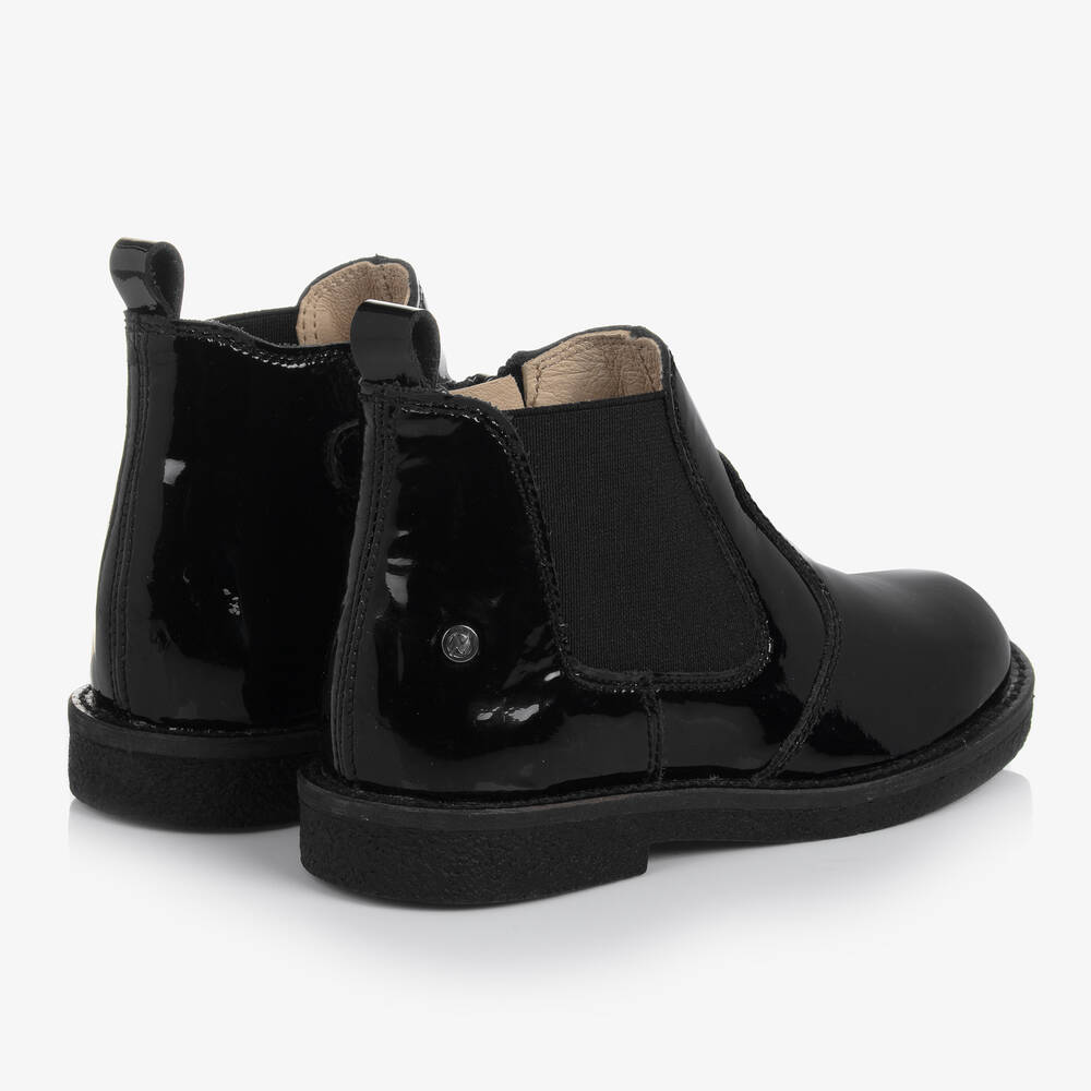 Naturino-Girls Black Patent Chelsea Boots | Childrensalon