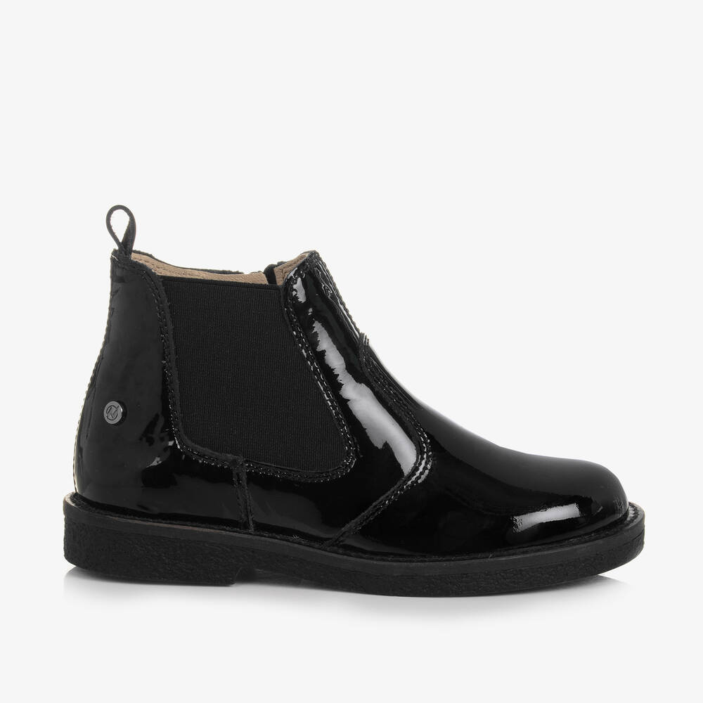 Naturino-Girls Black Patent Chelsea Boots | Childrensalon