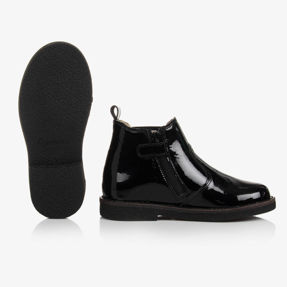 Naturino-Girls Black Patent Chelsea Boots | Childrensalon