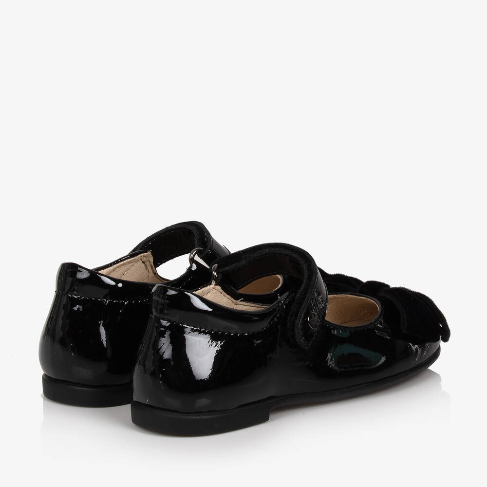 Naturino-Girls Black Patent Leather Bow Shoes | Childrensalon