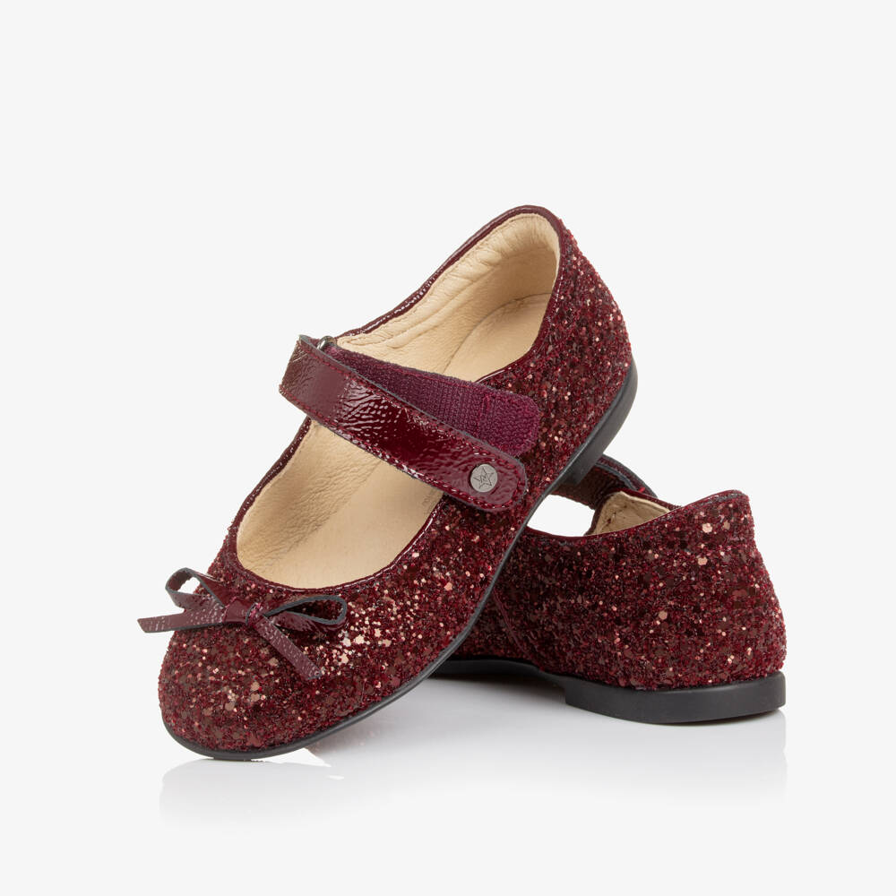 Naturino-Туфли бордовые с блестками для девочек | Childrensalon