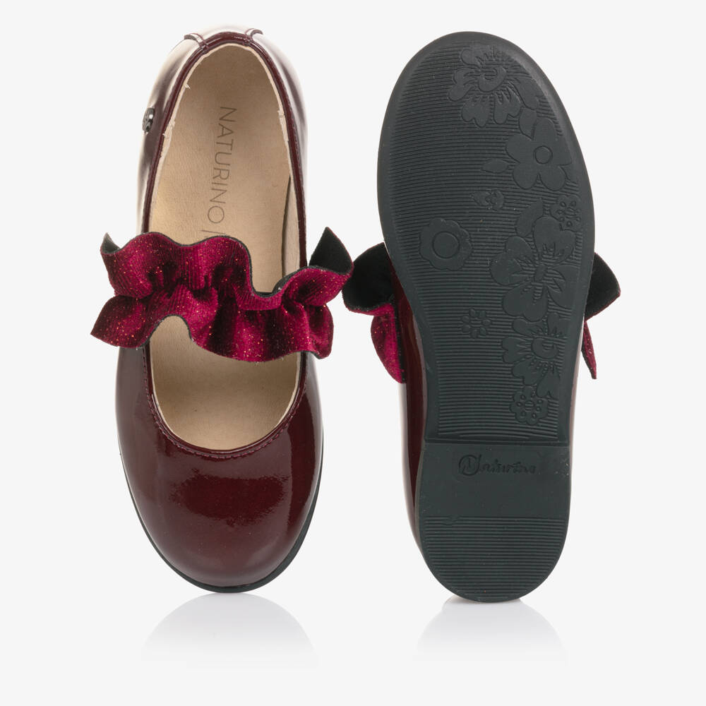 Naturino-Girls Burgundy Red Patent Leather Pumps | Childrensalon