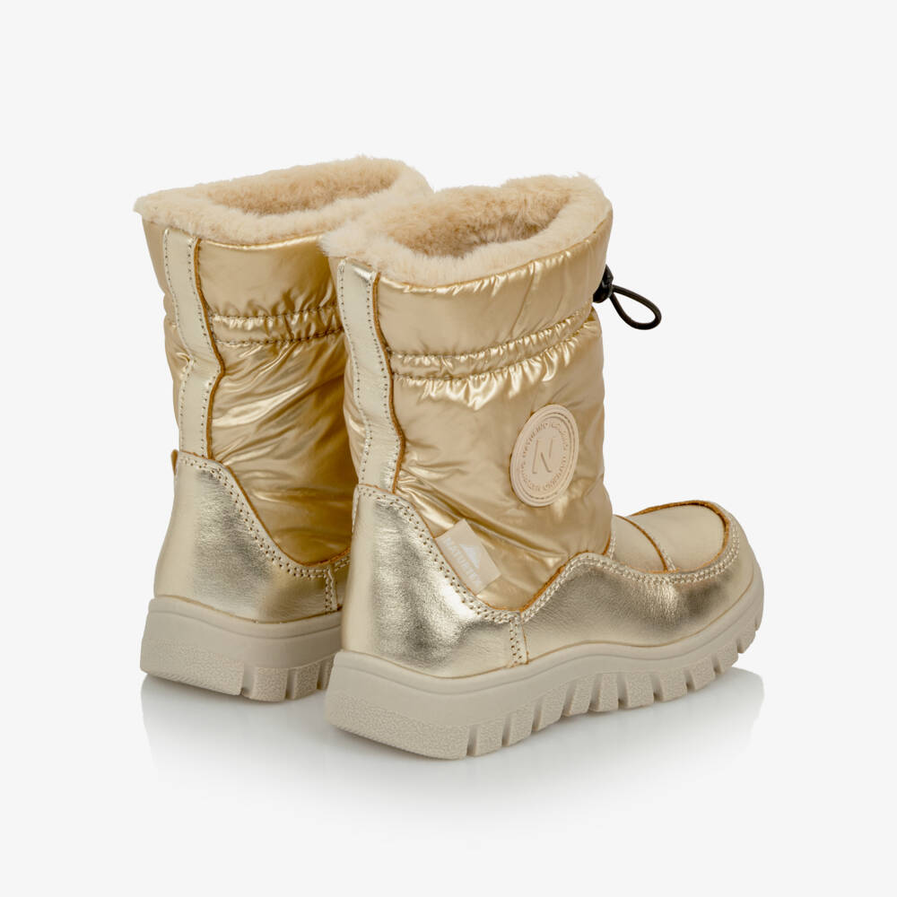 Naturino-Girls Gold Apres-Ski Snow Boots | Childrensalon